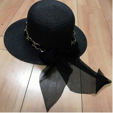 Luxury New Sun Protection Floopy Wide Brim Mujer Beach Hat  Black  eb-44133927